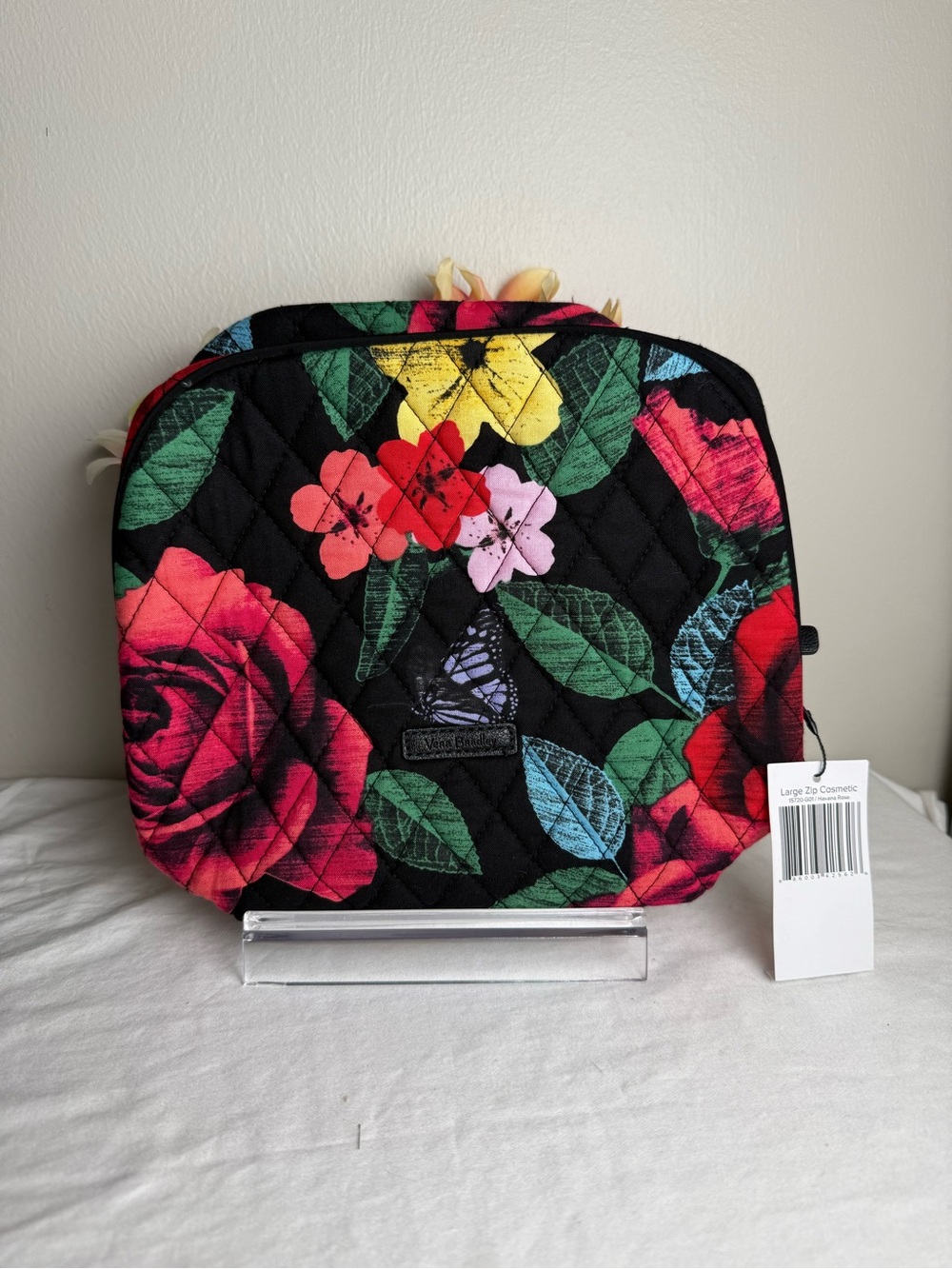 NWT Vera Bradley Havana Rose Large Zip Cosmetic Retired Pattern